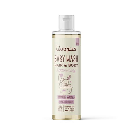 Wooden Spoon Woopies Bio baba tusfürdő és sampon - Cotton hug (200 ml)